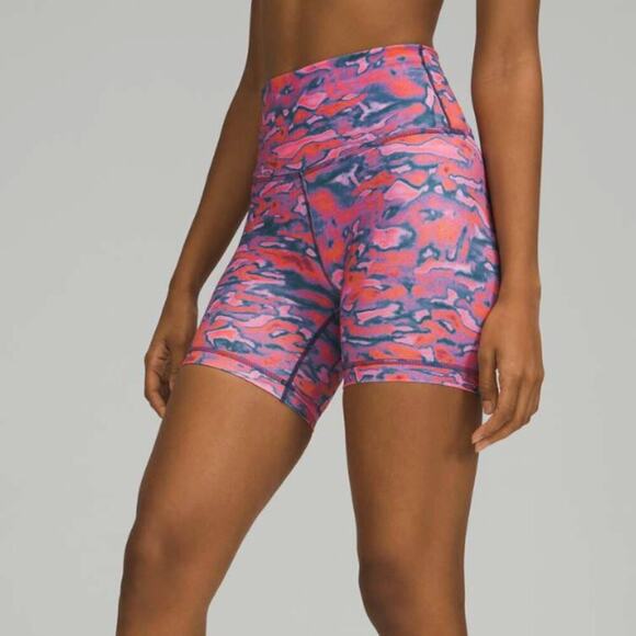 Lululemon Wunder Train High-Rise Shorts 6" in Chroma Clash Multi - Picture 1 of 11